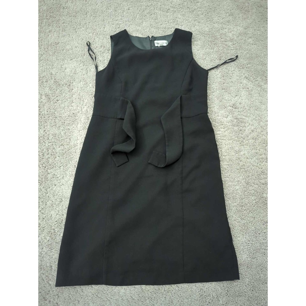 Danny &‎ Nicole Sheath Dress Womens 10 Black Sleeveless Tie Front Lined